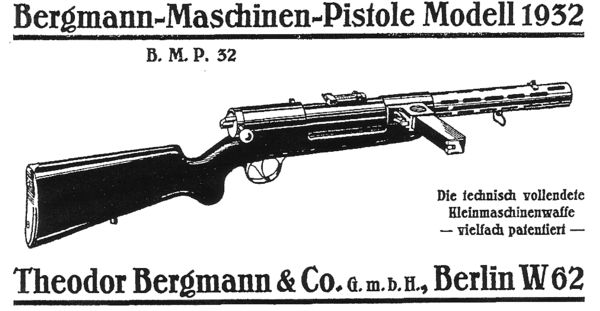МП-32 Пистолет-пулемет Бергманн Германия.